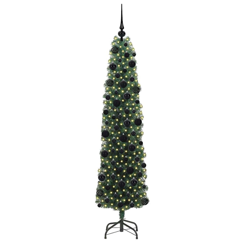 vidaXL Mű karácsonyfa 300 LED-del Zöld 180 cm PVC, acél és műanyag