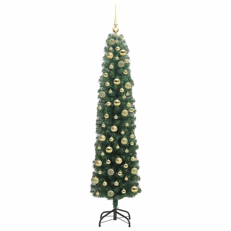 vidaXL Mű karácsonyfa 300 LED-del Zöld 180 cm PVC, acél és műanyag
