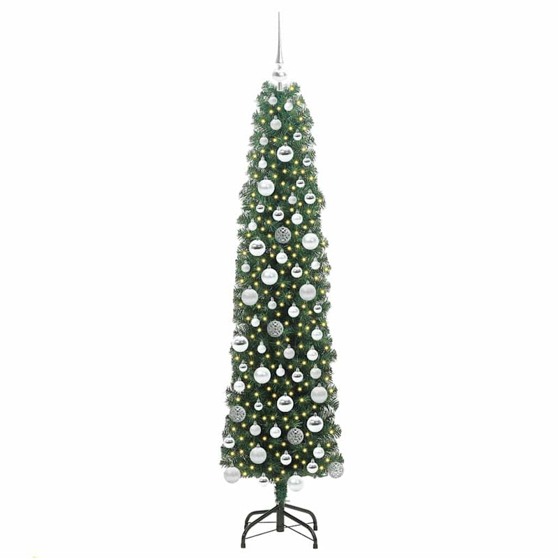 vidaXL Mű karácsonyfa 300 LED-del Zöld 180 cm PVC, acél és műanyag