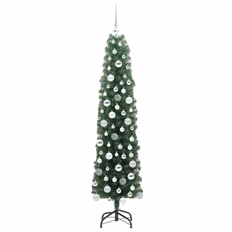 vidaXL Mű karácsonyfa 300 LED-del Zöld 180 cm PVC, acél és műanyag