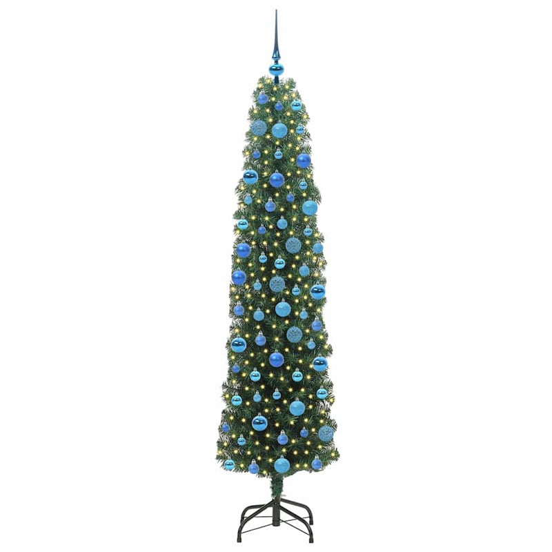 vidaXL Mű karácsonyfa 300 LED-del Zöld 180 cm PVC, acél és műanyag