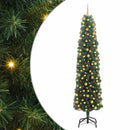 vidaXL Mű karácsonyfa 300 LED-del Zöld 210 cm PVC, acél és műanyag
