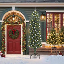 vidaXL Mű karácsonyfa 300 LED-del Zöld 210 cm PVC, acél és műanyag