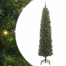 vidaXL Mű karácsonyfa 300 LED-del Zöld 210 cm PVC, acél és műanyag