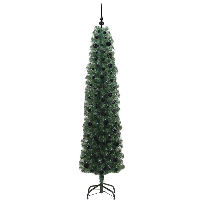 vidaXL Mű karácsonyfa 300 LED-del Zöld 210 cm PVC, acél és műanyag