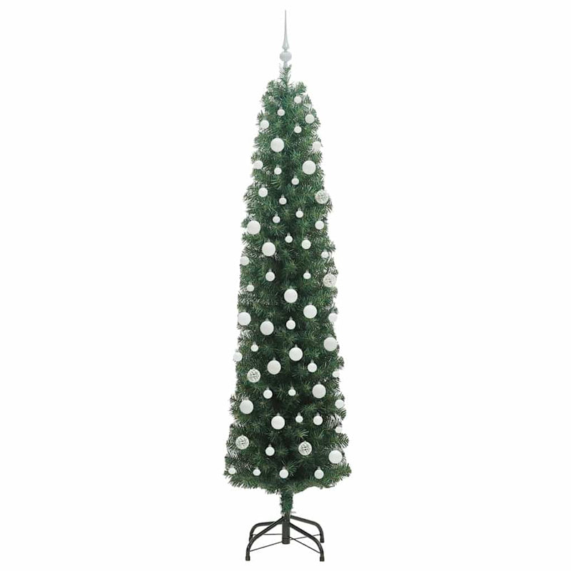 vidaXL Mű karácsonyfa 300 LED-del Zöld 210 cm PVC, acél és műanyag
