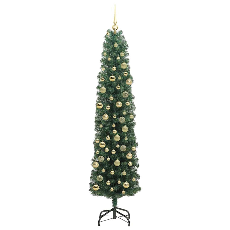 vidaXL Mű karácsonyfa 300 LED-del Zöld 210 cm PVC, acél és műanyag