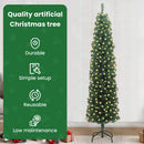 vidaXL Mű karácsonyfa 300 LED-del Zöld 240 cm PVC, acél és műanyag