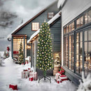 vidaXL Mű karácsonyfa 300 LED-del Zöld 240 cm PVC, acél és műanyag