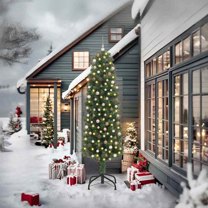 vidaXL Mű karácsonyfa 300 LED-del Zöld 240 cm PVC, acél és műanyag