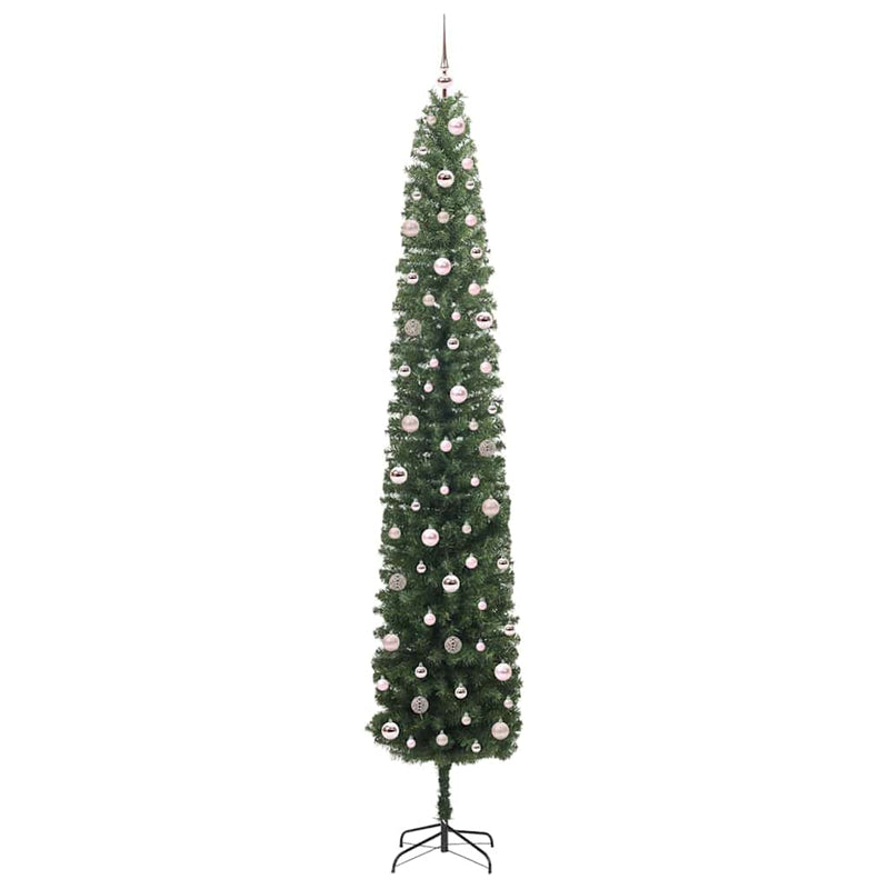 vidaXL Mű karácsonyfa 300 LED-del Zöld 270 cm PVC, acél és műanyag