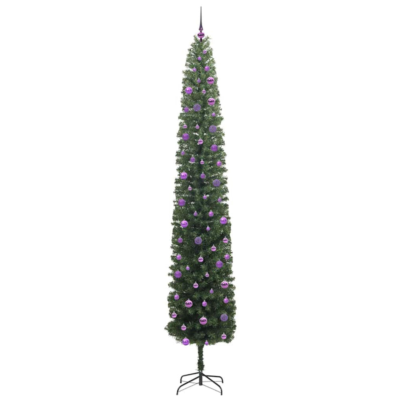 vidaXL Mű karácsonyfa 300 LED-del Zöld 270 cm PVC, acél és műanyag