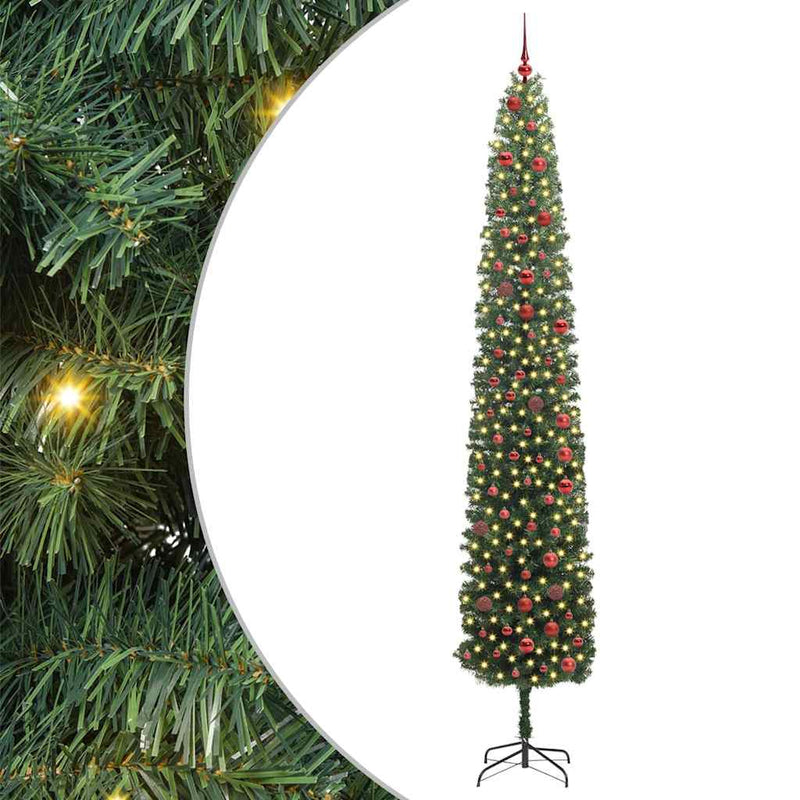 vidaXL Mű karácsonyfa 300 LED-del Zöld 300 cm PVC, acél és műanyag