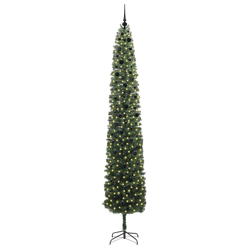 vidaXL Mű karácsonyfa 300 LED-del Zöld 300 cm PVC, acél és műanyag