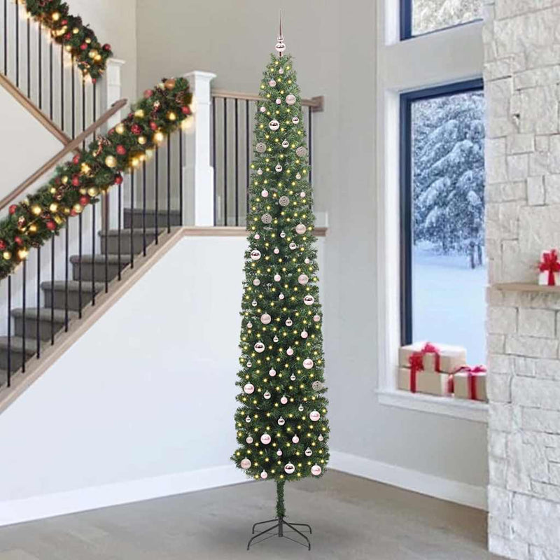vidaXL Mű karácsonyfa 300 LED-del Zöld 300 cm PVC, acél és műanyag