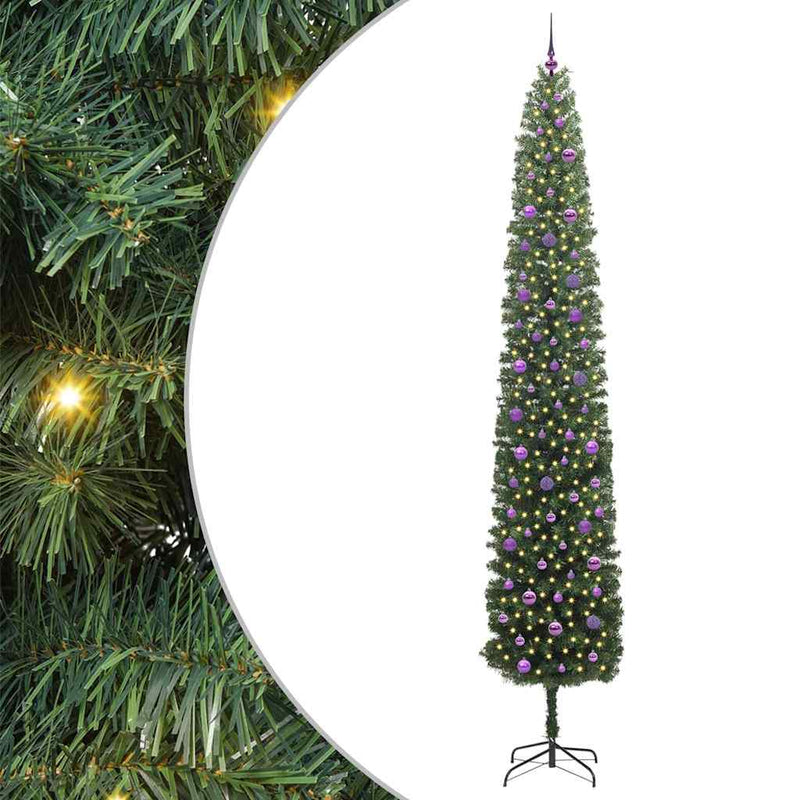 vidaXL Mű karácsonyfa 300 LED-del Zöld 300 cm PVC, acél és műanyag