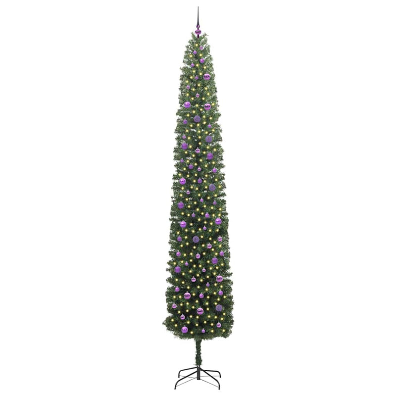 vidaXL Mű karácsonyfa 300 LED-del Zöld 300 cm PVC, acél és műanyag