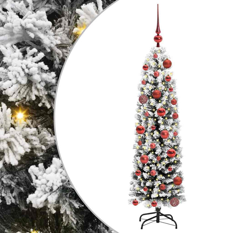 vidaXL Mű karácsonyfa 150 LED-del Zöld 120 cm PVC, acél és műanyag