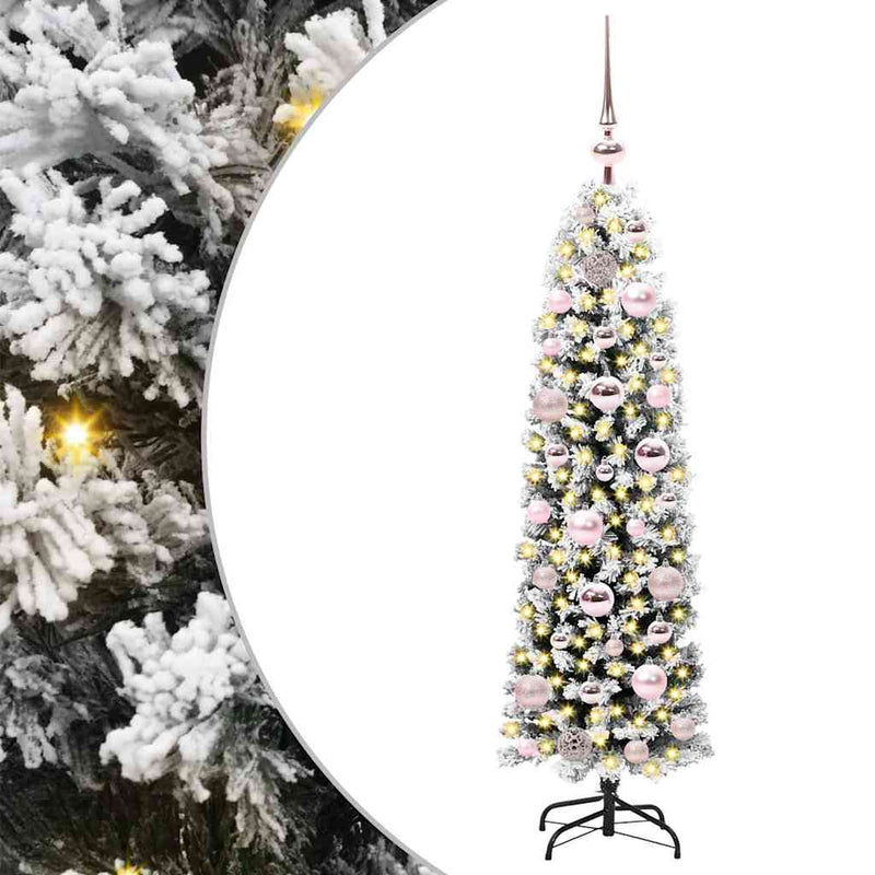 vidaXL Mű karácsonyfa 150 LED-del Zöld 120 cm PVC, acél és műanyag