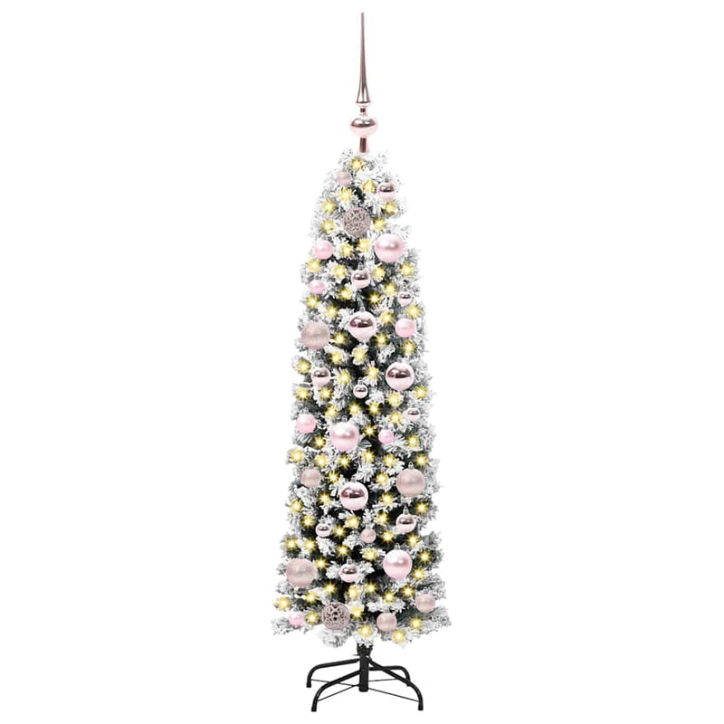 vidaXL Mű karácsonyfa 150 LED-del Zöld 120 cm PVC, acél és műanyag