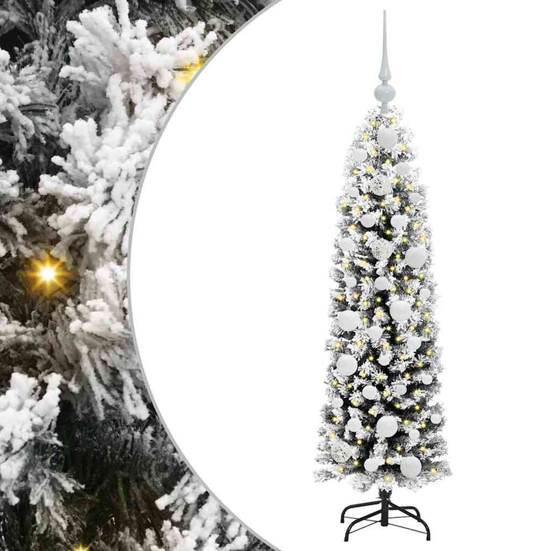 vidaXL Mű karácsonyfa 150 LED-del Zöld 120 cm PVC, acél és műanyag