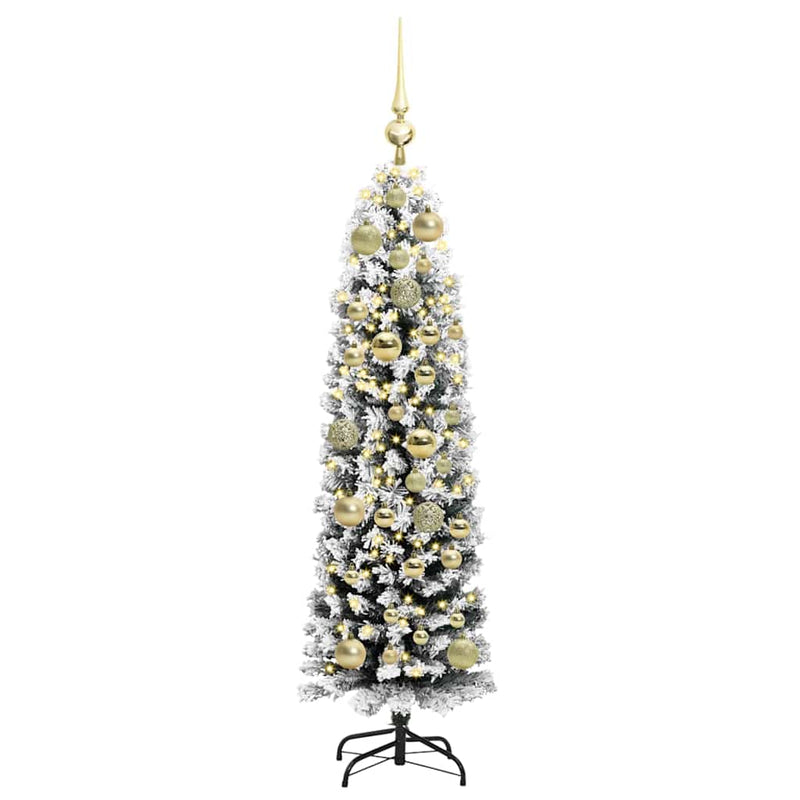vidaXL Mű karácsonyfa 150 LED-del Zöld 120 cm PVC, acél és műanyag
