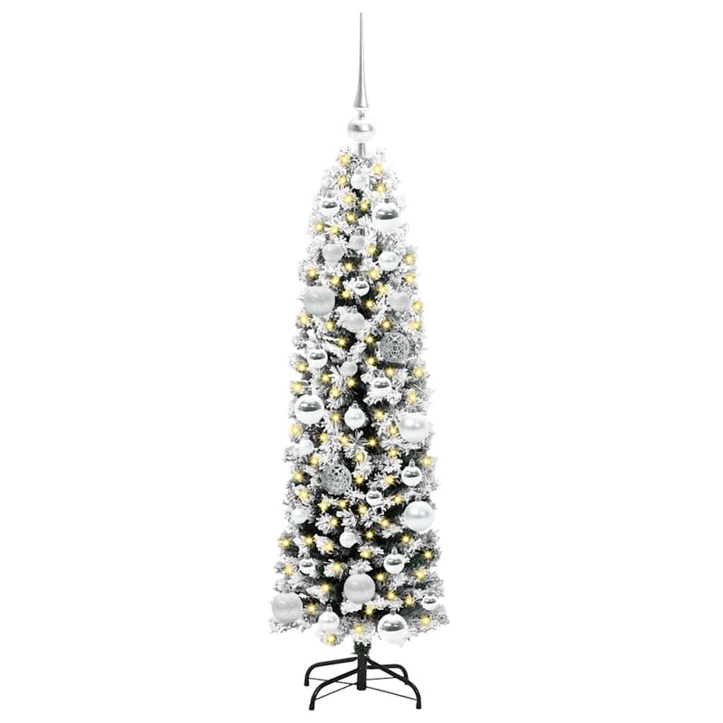 vidaXL Mű karácsonyfa 150 LED-del Zöld 120 cm PVC, acél és műanyag