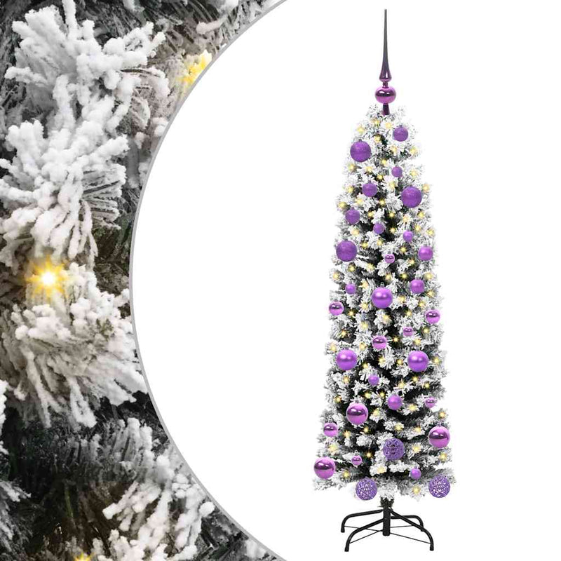 vidaXL Mű karácsonyfa 150 LED-del Zöld 120 cm PVC, acél és műanyag