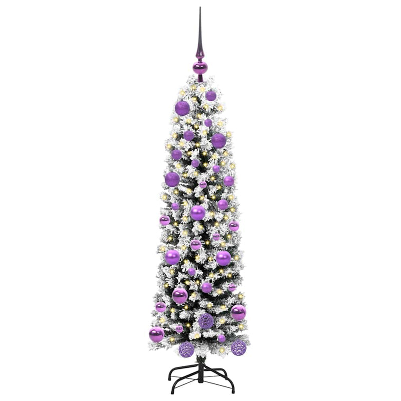 vidaXL Mű karácsonyfa 150 LED-del Zöld 120 cm PVC, acél és műanyag