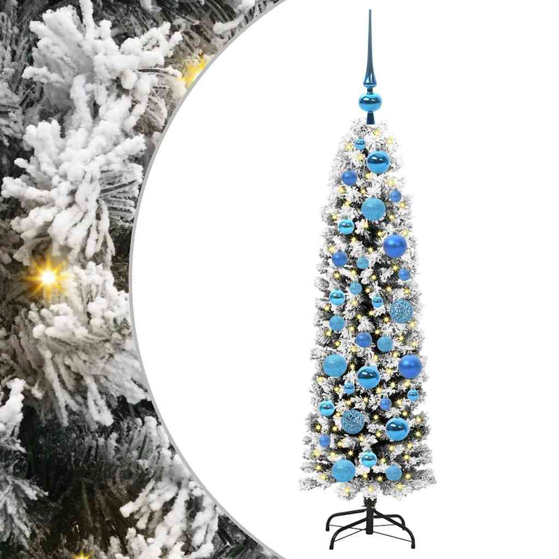 vidaXL Mű karácsonyfa 150 LED-del Zöld 120 cm PVC, acél és műanyag