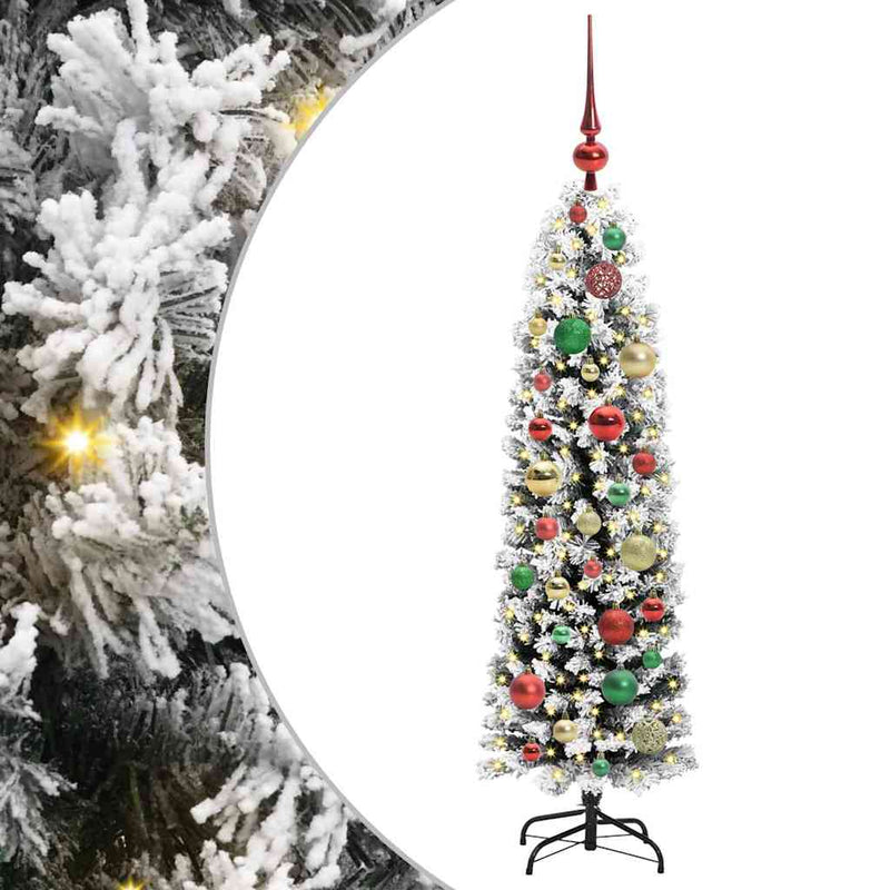 vidaXL Mű karácsonyfa 150 LED-del Zöld 120 cm PVC, acél és műanyag