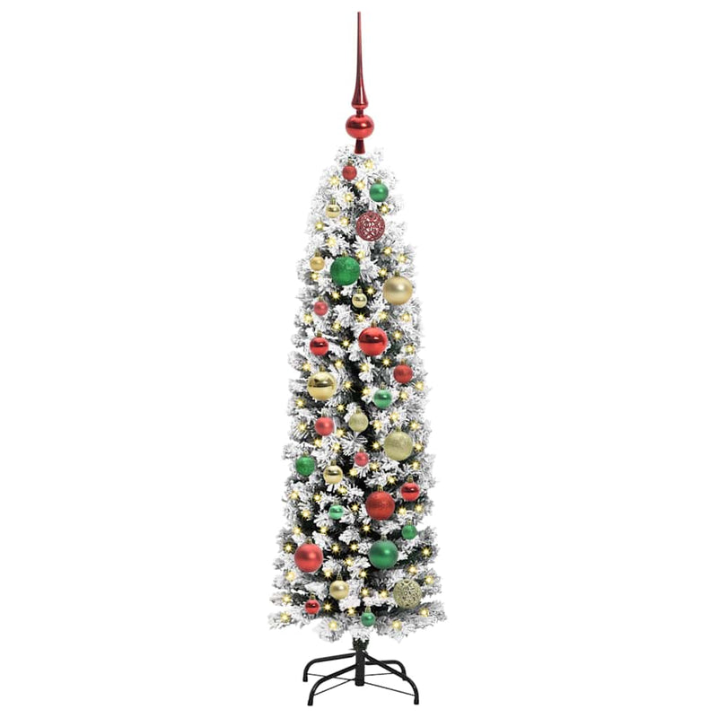 vidaXL Mű karácsonyfa 150 LED-del Zöld 120 cm PVC, acél és műanyag