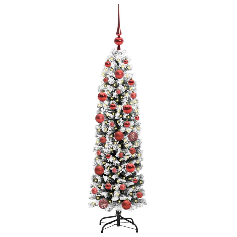 vidaXL Mű karácsonyfa 150 LED-del Zöld 150 cm PVC, acél és műanyag