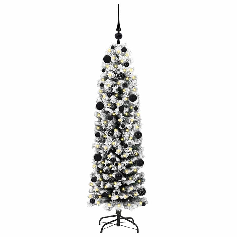 vidaXL Mű karácsonyfa 150 LED-del Zöld 150 cm PVC, acél és műanyag