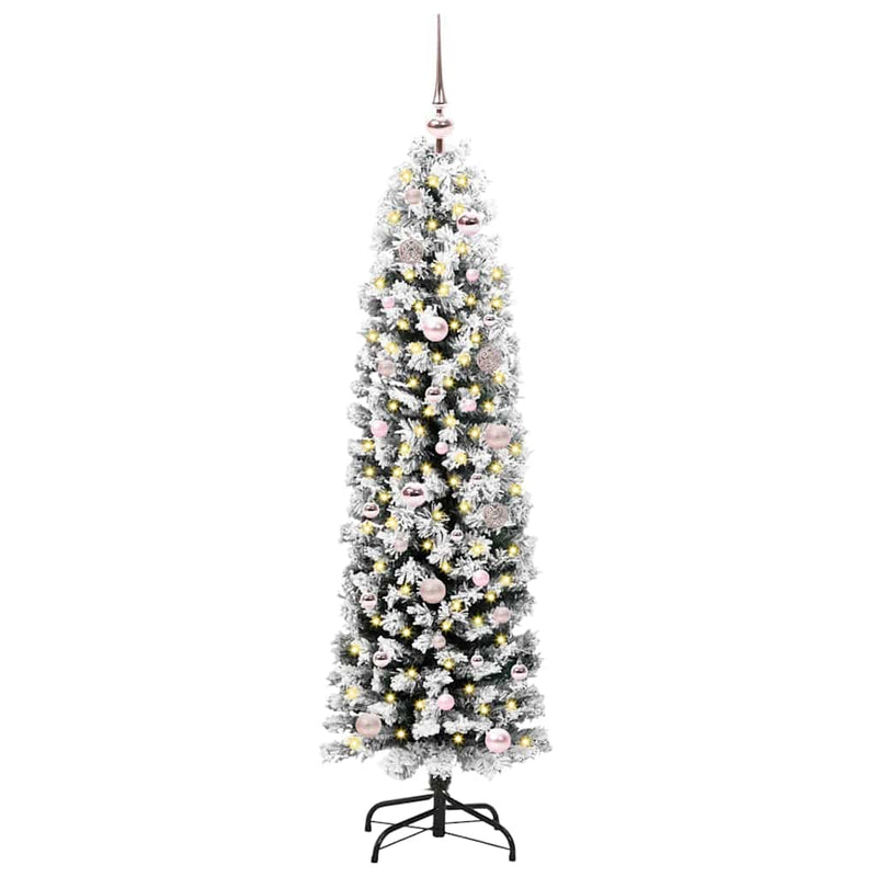 vidaXL Mű karácsonyfa 150 LED-del Zöld 150 cm PVC, acél és műanyag