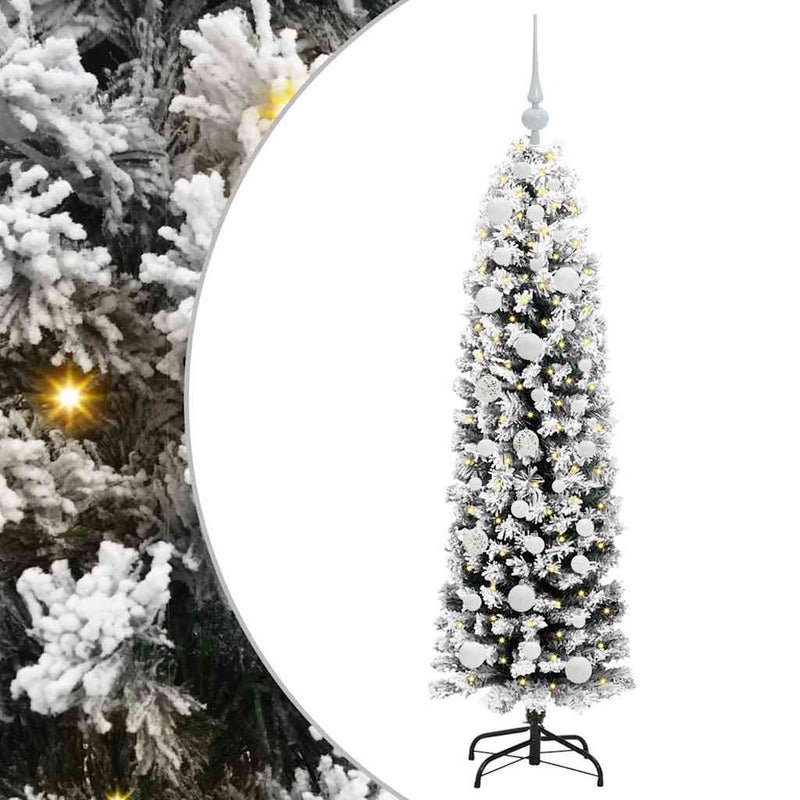 vidaXL Mű karácsonyfa 150 LED-del Zöld 150 cm PVC, acél és műanyag