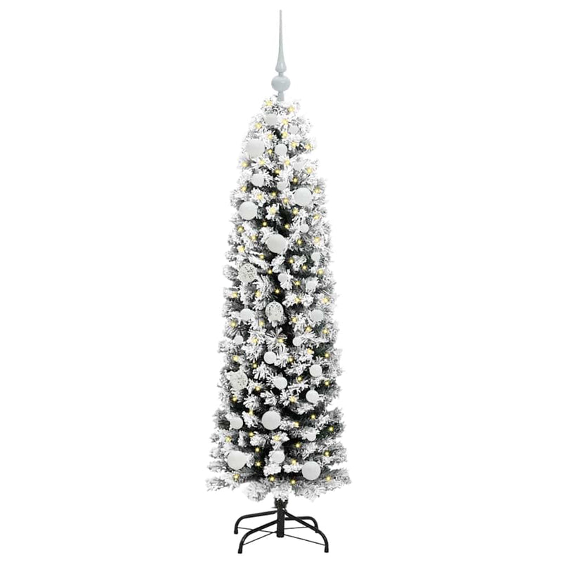 vidaXL Mű karácsonyfa 150 LED-del Zöld 150 cm PVC, acél és műanyag