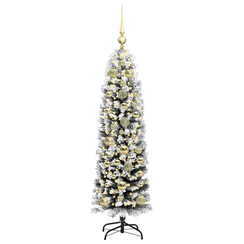 vidaXL Mű karácsonyfa 150 LED-del Zöld 150 cm PVC, acél és műanyag
