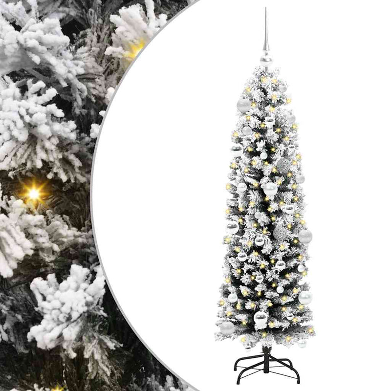 vidaXL Mű karácsonyfa 150 LED-del Zöld 150 cm PVC, acél és műanyag