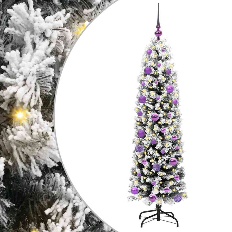 vidaXL Mű karácsonyfa 150 LED-del Zöld 150 cm PVC, acél és műanyag