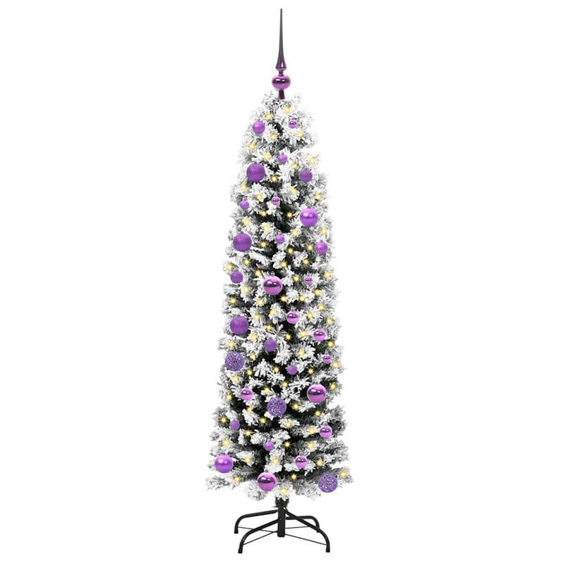 vidaXL Mű karácsonyfa 150 LED-del Zöld 150 cm PVC, acél és műanyag