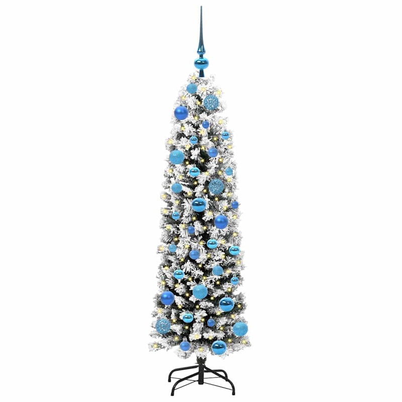 vidaXL Mű karácsonyfa 150 LED-del Zöld 150 cm PVC, acél és műanyag