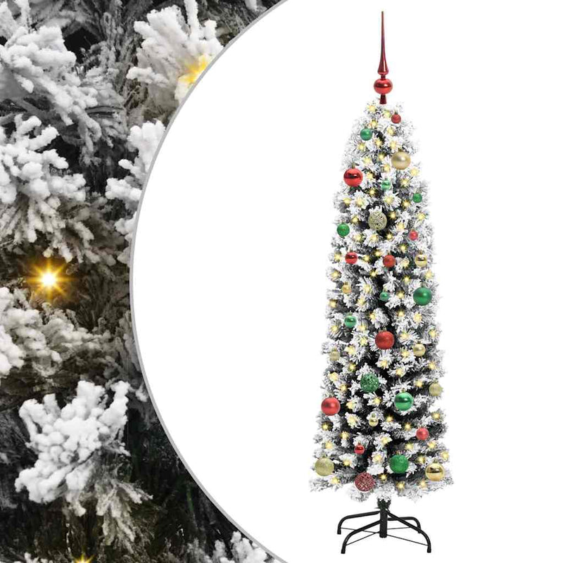 vidaXL Mű karácsonyfa 150 LED-del Zöld 150 cm PVC, acél és műanyag