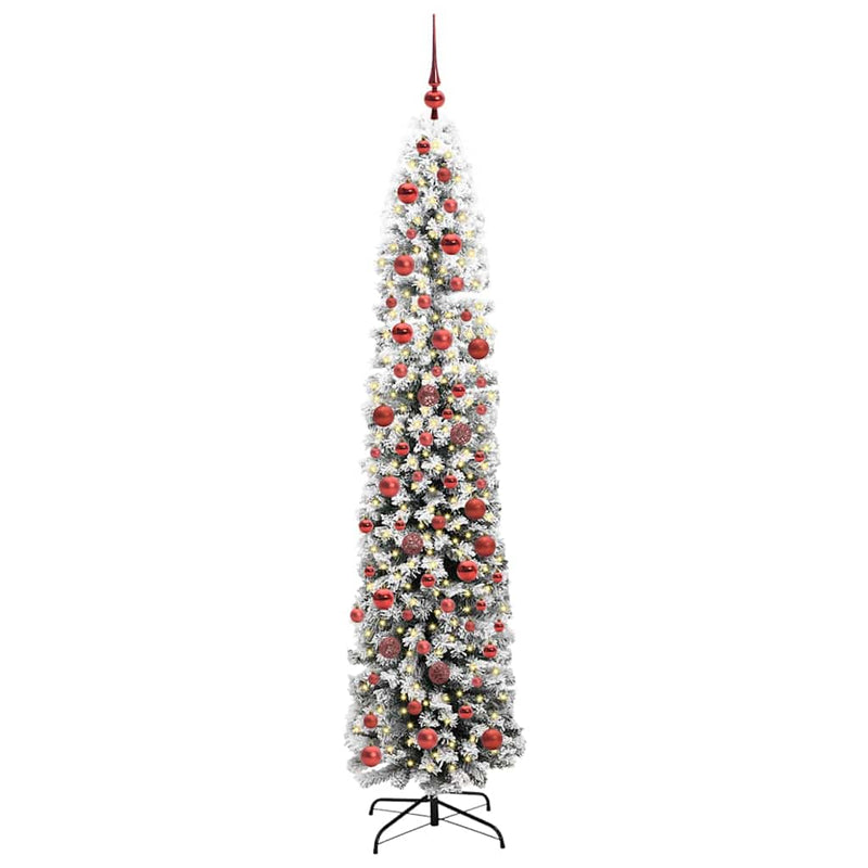 vidaXL Mű karácsonyfa 300 LED-del Zöld 180 cm PVC, acél és műanyag