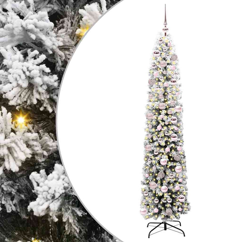vidaXL Mű karácsonyfa 300 LED-del Zöld 180 cm PVC, acél és műanyag