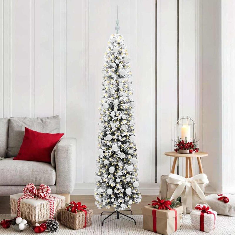 vidaXL Mű karácsonyfa 300 LED-del Zöld 180 cm PVC, acél és műanyag