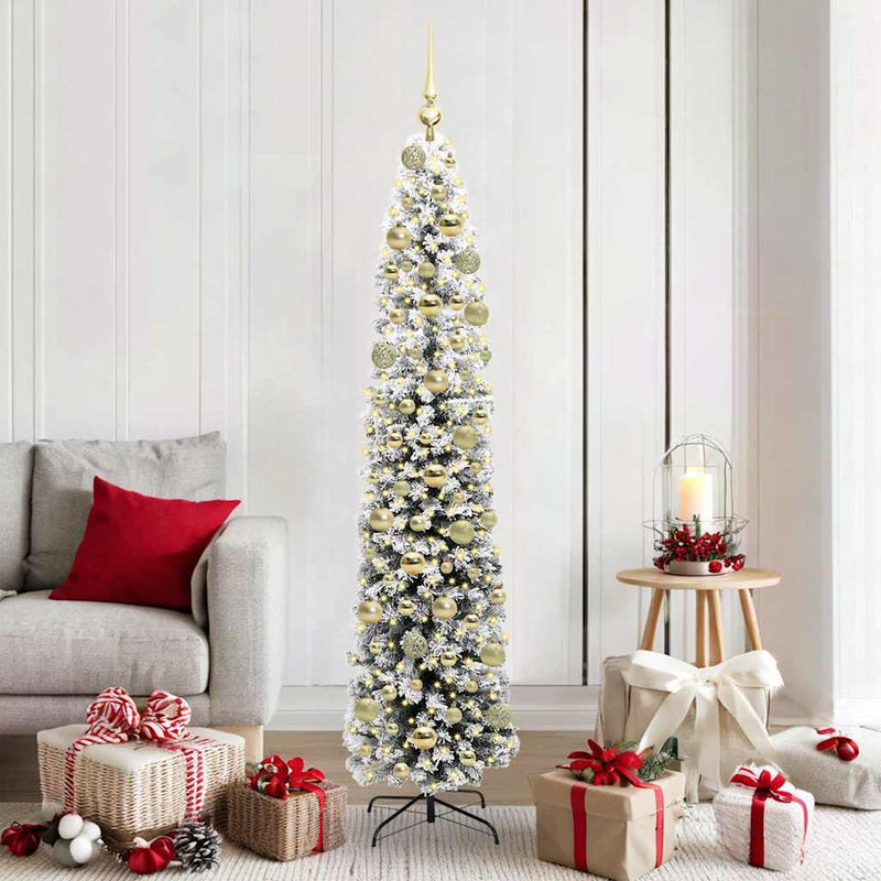 vidaXL Mű karácsonyfa 300 LED-del Zöld 180 cm PVC, acél és műanyag