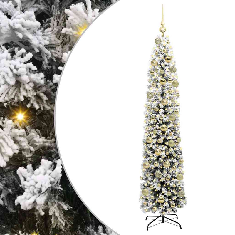 vidaXL Mű karácsonyfa 300 LED-del Zöld 180 cm PVC, acél és műanyag