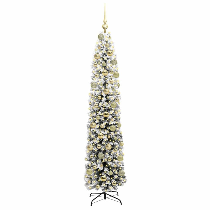 vidaXL Mű karácsonyfa 300 LED-del Zöld 180 cm PVC, acél és műanyag