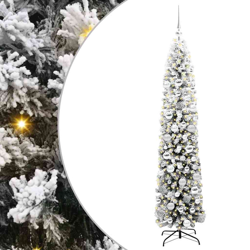 vidaXL Mű karácsonyfa 300 LED-del Zöld 180 cm PVC, acél és műanyag